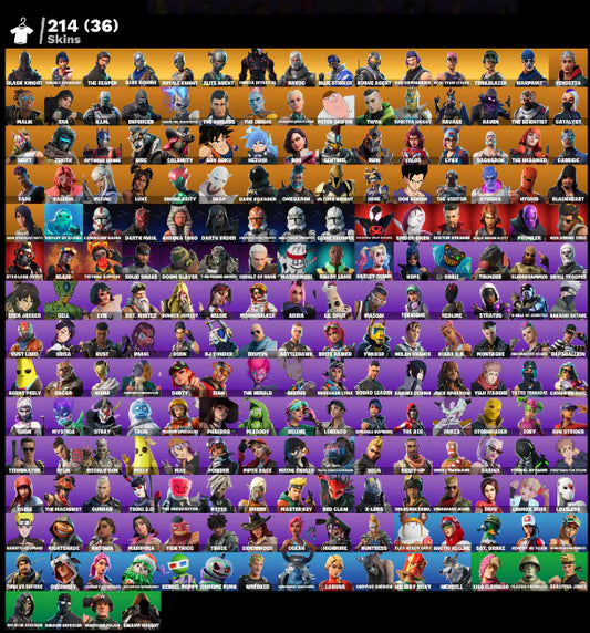 [PC/PSN/XBOX] 214 SKINS + BLACK KNIGHT + SPARKLE SPECIALIST + THE REAPER + OG STW + ROYALE KNIGHT + BLUE SQUIRE + OMEGA (STAGE 5) + FLOSS + 9775 VBUCKS