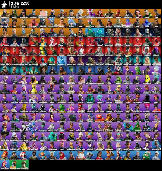 [PC/PSN/XBOX] 276 SKINS + GOLD GRATOS + AERIAL ASSAULT TROOPER + RENEGADE RAIDER + LARA CROFT + MRBEAST