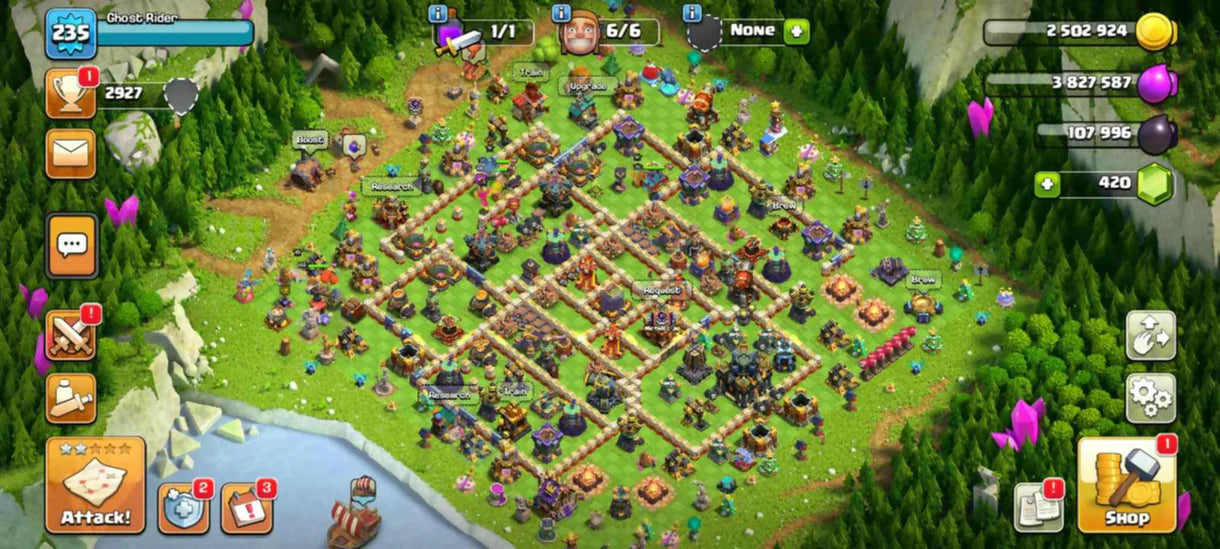 8 Rare Epic ★ Max Heros:- [100-100-76-75-50 ] ★ TH 17 Max Out ★ Safe Guarantee ★ Pixel Scenery ★ 235 Xp