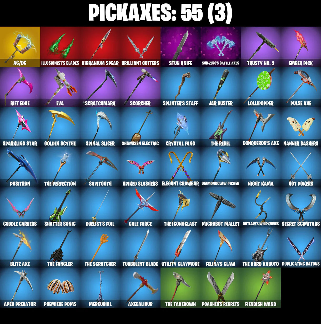 (PC) 0 VB) 39 SKINS / BLACK KNIGHT / SPARKLE SPECIALIST / THE REAPER / BLUE SQUIRE / ROYALE KNIGHT / ELITE AGENT / ROGUE AGENT / LYNX /