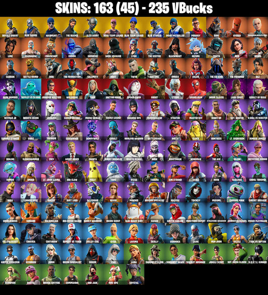 PC/PSN/XBOX |163 skins | OG STW | Royale Knight | Blue Squire | The Reaper | Elite Agent | Blue Team Leader | Blue Striker | Point Patroller | #B656