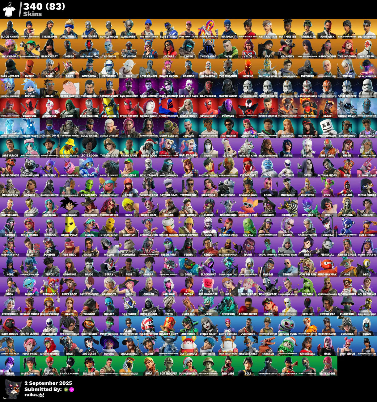 [PC/PSN/NITTENDO] 340 skins | OG STW | Renegade Raider | Black Knight | Sparkle Specialist | The Reaper | Neo Versa | Blue Squire | Royale Knight | Elite Agent | 200 VB