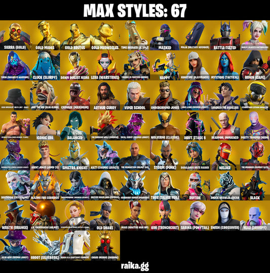 PC/PSN/XBOX 298 skins The Reaper Master Chief Elite Agent Travis Scott Astro Jack Take The L Eddie Brock Gold Midas #B16
