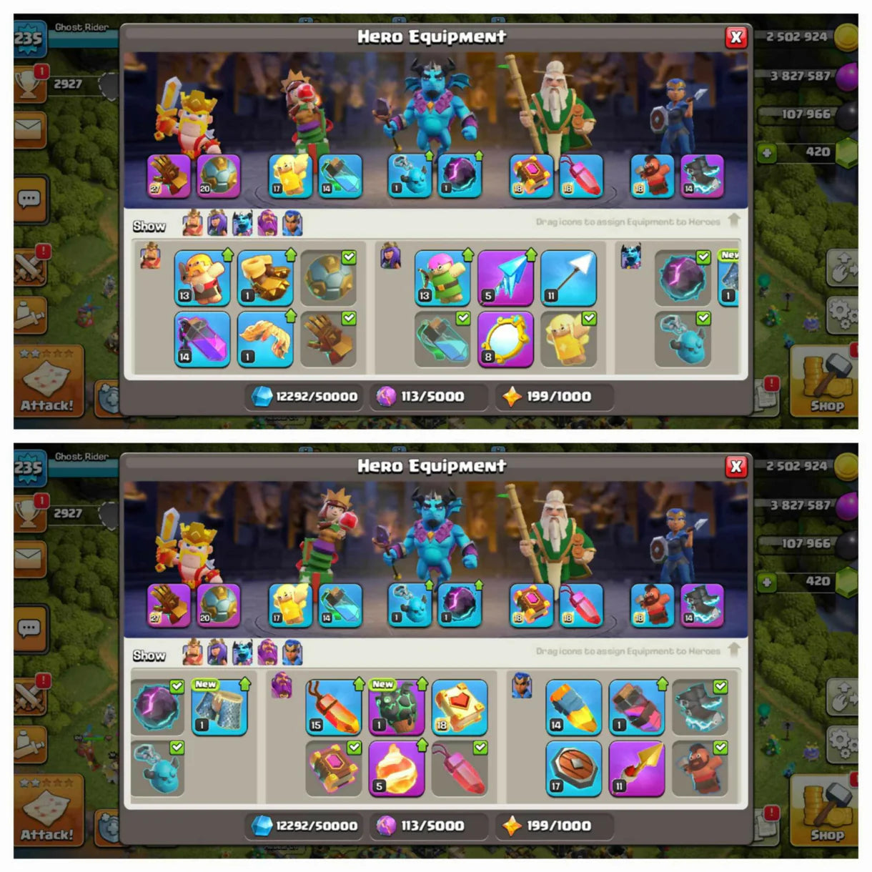 8 Rare Epic ★ Max Heros:- [100-100-76-75-50 ] ★ TH 17 Max Out ★ Safe Guarantee ★ Pixel Scenery ★ 235 Xp