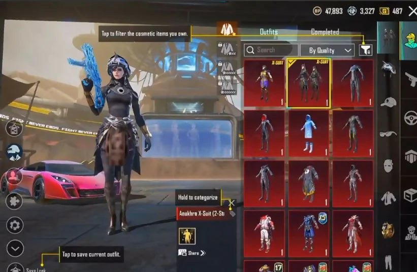 2x Xsuits Pharoh Xsuit 2? Ankhura Xsuit 2? GC + Fool Combo 3x Gunlab GC M4 + AKM + UMP 3x Voitures de sport Mode mythique 125/300 Niveau de compte 85 Haut Ancien S18 Conqueror