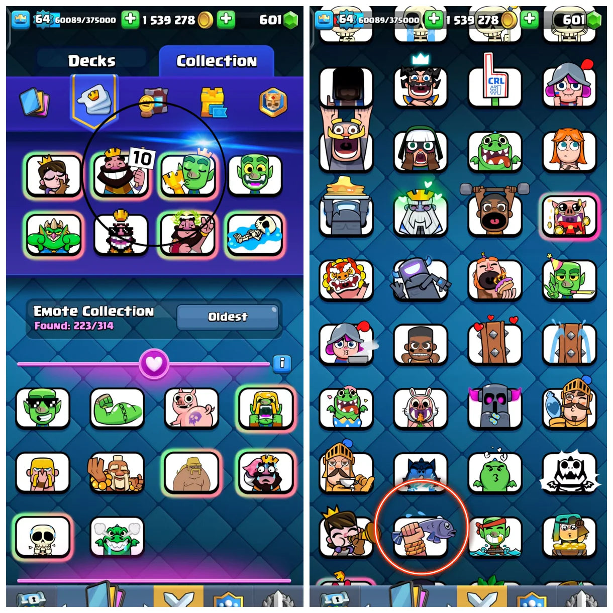 GOBLIN KISSING TROPHIE , 1ST RP EMOTES ?RAREST ACC ?‍↕️ 220+ SUPER GOOD EMOTES ? LVL 64 , KT11 ? 19 EVO'S, 42 ELITE, 106 MAXED CARDS ? SUPER WORTHYYY ACC ?‍↕️ ON YOUR MAIL.