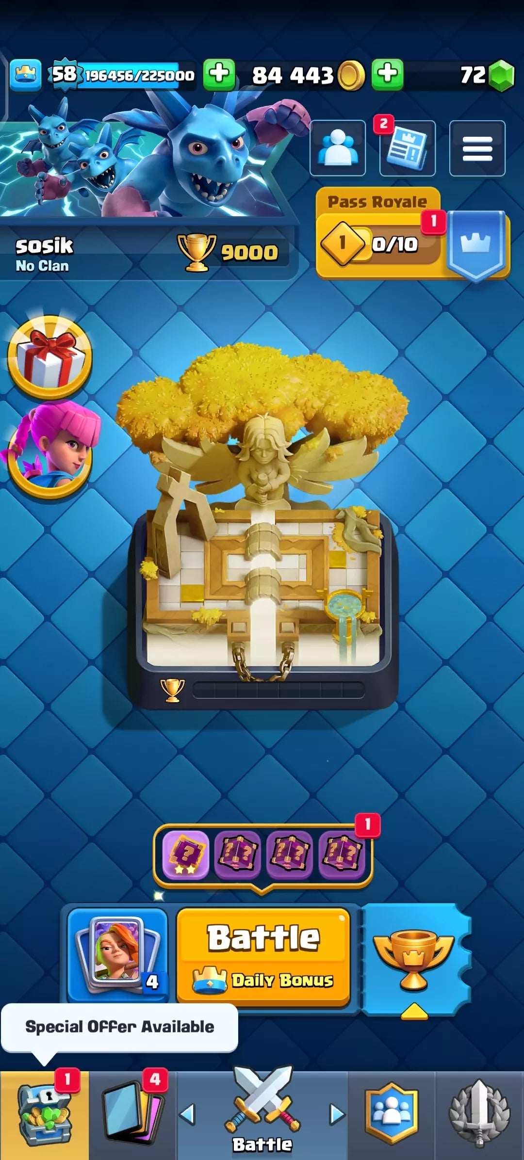 KT15, 58 LVL ? 8 EVOS, 19 ELITE CARDS, 47 MAXED ❤️‍? 117 CARDS TOTAL, ARENA 23 ? GOOD 63 EMOTES ⚡84K GOLD ? INSTANT ACCESS